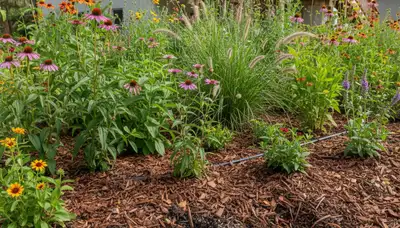 Organic landscape beds with natural mulch and native plants in Palm Harbor FL by Chop Chop Landscaping