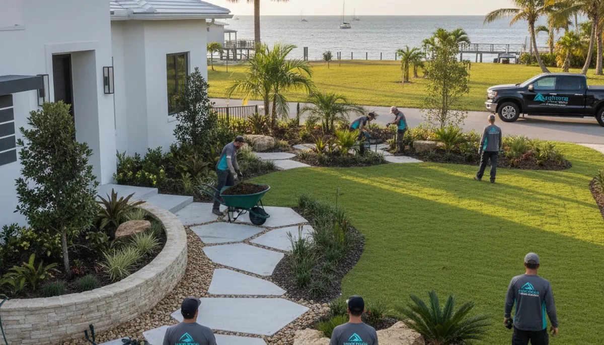 Palm Harbor, FL landscaping team providing professional lawn service for local homes and businesses