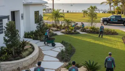 Palm Harbor, FL landscaping team providing professional lawn service for local homes and businesses