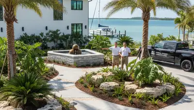 Palm Harbor, FL landscaping service maintaining a lush residential lawn and garden