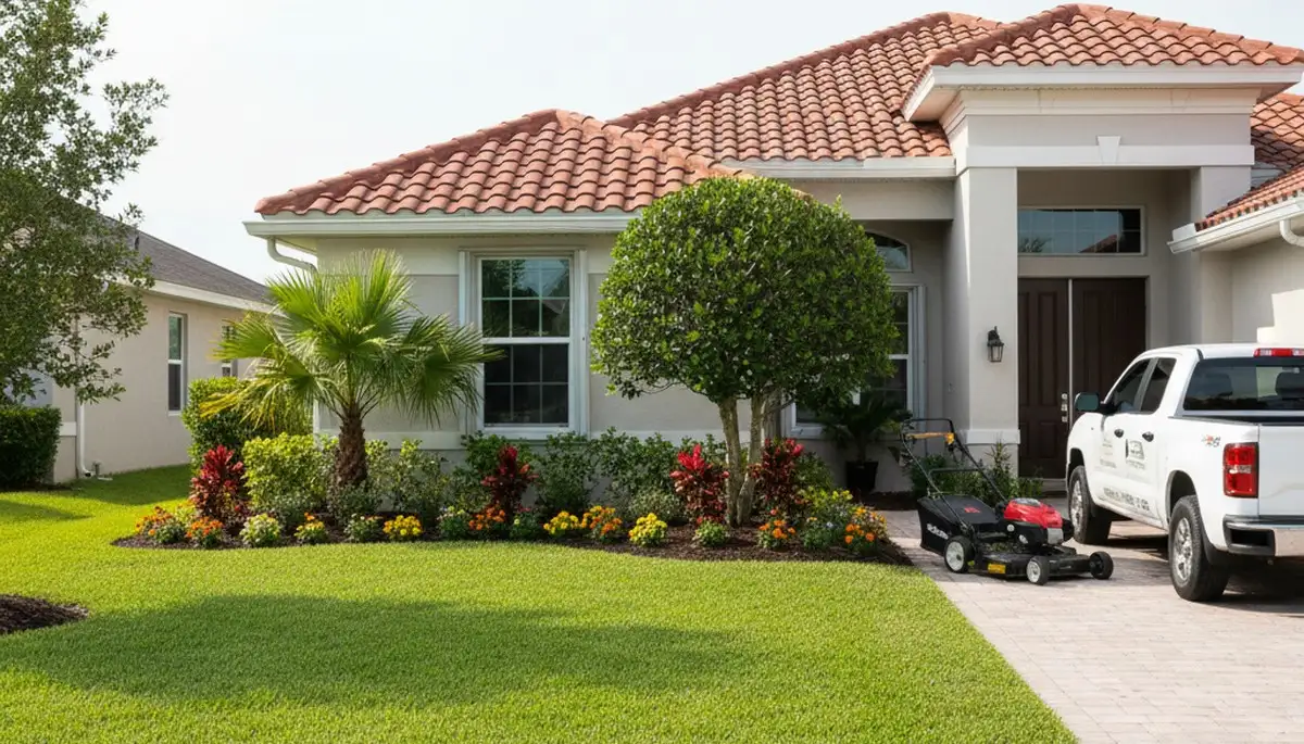 Pristine residential lawn care by Chop Chop Landscaping in Palm Harbor, FL with neat mowing and edging